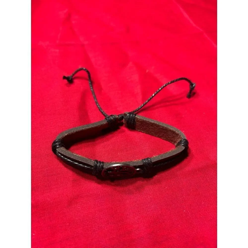 New! Braided Leather Bracelet Men Wrap Handmade Wristband Adjustable